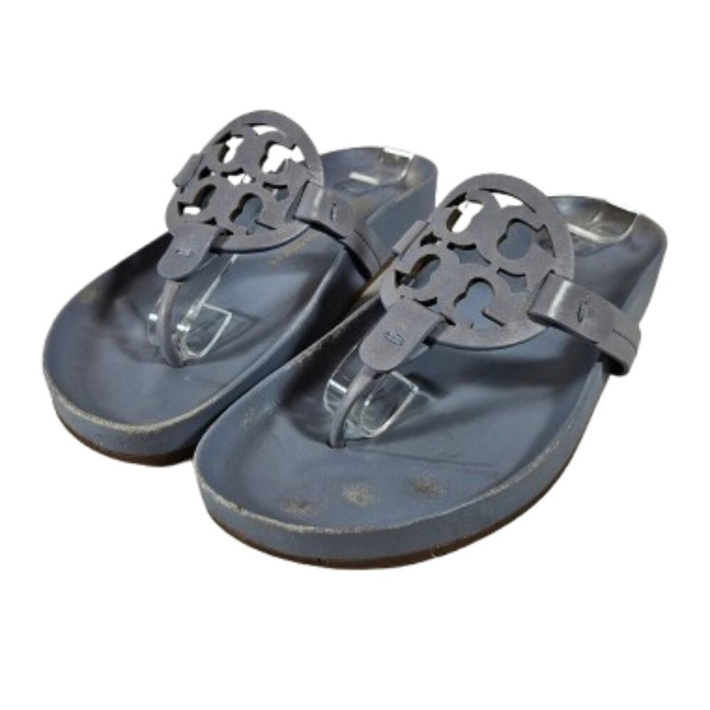 Tory Burch Miller Cloud Light Blue Sandals Women's Size 5 Logo
